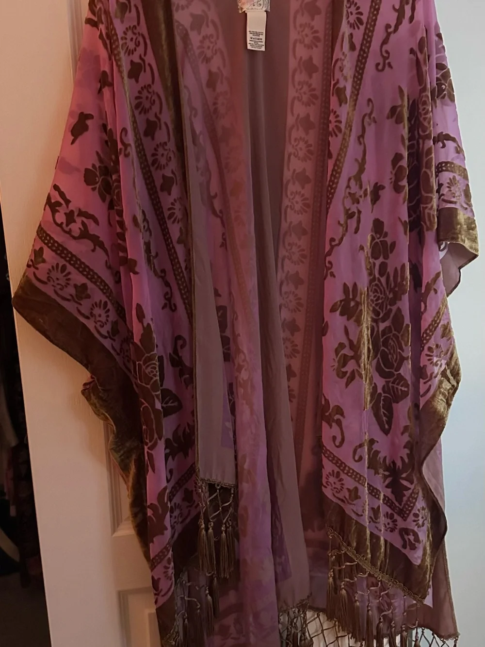Free People Nightbird Burnout Duster in Lilac Gold